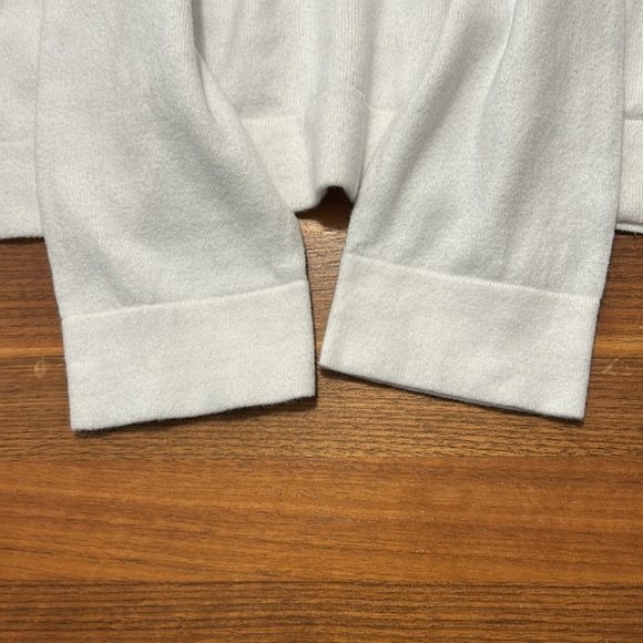 J. Crew Factory Cream Ruffle Neck Cotton Sweater - Sz L - Picture 14 of 16